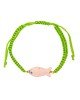 Χειροποίητο βραχιόλι μακραμέ  της Excite Fashion Jewellery, πράσινο κορδόνι, λευκό ψαράκι. B-1787-11 Κοσμήματα