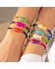 Χειροποίητο βραχιόλι μακραμέ  της Excite Fashion Jewellery, γκρί κορδόνι φούξια ψαράκι. B-1787-32 Κοσμήματα