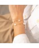 Βραχιόλι της Excite Fashion Jewellery,  σταυρουδάκια από φίλντισι, επίχρυση αλυσίδα με μπίλιες, από ανοξείδωτο ατσάλι. B-1789-2 Κοσμήματα