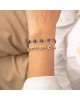 Βραχιόλι της Excite Fashion Jewellery, μπλέ ματάκια, επίχρυση οβάλ αλυσίδα  από ανοξείδωτο ατσάλι. B-1793-21 Κοσμήματα