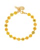 Βραχιόλι της Excite Fashion Jewellery, στρογγυλά  μοτίφ, ανάγλυφα λουλουδάκια, με πολυχρωμο σμάλτο, από ανοξείδωτο ατσάλι. B-1796-1 Κοσμήματα
