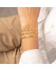 Βραχιόλι αλυσίδα της Excite Fashion Jewellery, οβάλ ανάγλυφα στοιχεία με λευκό σμάλτο από επιχρυσωμένο ανοξείδωτο ατσάλι. B-1797-17 Κοσμήματα