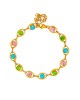 Βραχιόλι της Excite Fashion Jewellery, οβάλ αλυσίδα με πολυχρωμα κρυσταλλάκια, από ανοξείδωτο επίχρυσο ατσάλι. B-1798-01 Κοσμήματα Βραχιόλι της Excite Fashion Jewellery, οβάλ αλυσίδα με πολυχρωμα κρυσταλλάκια, από ανοξείδωτο επίχρυσο ατσάλι. B-1798-01 Κοσμήματα