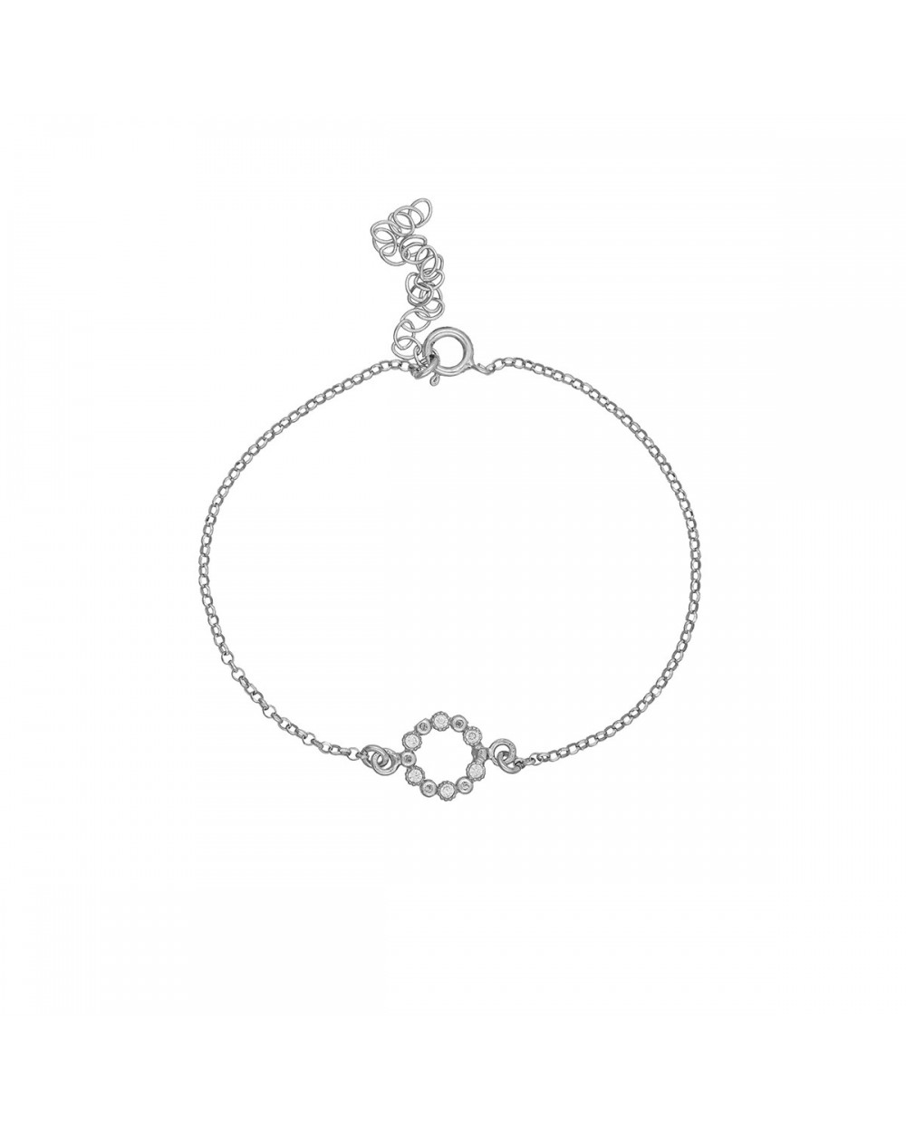 Βραχιόλι Excite Fashion Jewellery dots με λευκά ζιργκόν από επιπλατινωμένο ασήμι 925. B-33-AS-S-6 Κοσμήματα Βραχιόλι Excite Fashion Jewellery dots με λευκά ζιργκόν από επιπλατινωμένο ασήμι 925. B-33-AS-S-6 Κοσμήματα