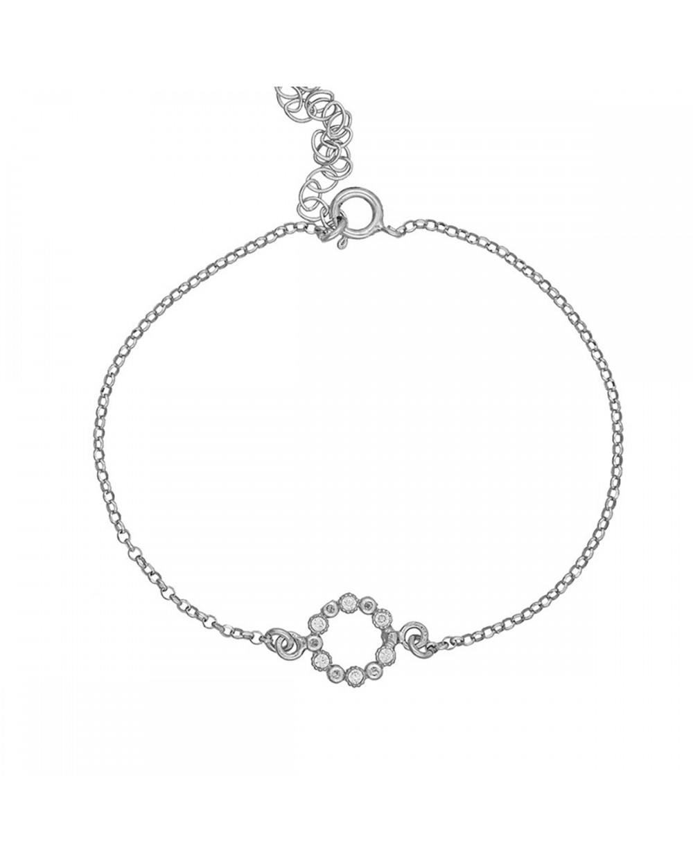 Βραχιόλι Excite Fashion Jewellery dots με λευκά ζιργκόν από επιπλατινωμένο ασήμι 925. B-33-AS-S-6 Κοσμήματα Βραχιόλι Excite Fashion Jewellery dots με λευκά ζιργκόν από επιπλατινωμένο ασήμι 925. B-33-AS-S-6 Κοσμήματα