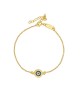 Βραχιόλι ματάκι Excite Fashion Jewellery με λευκά και μπλέ ζιργκόν από επιχρυσωμένο ασήμι 925. B-38-AS-G-62 Κοσμήματα Βραχιόλι ματάκι Excite Fashion Jewellery με λευκά και μπλέ ζιργκόν από επιχρυσωμένο ασήμι 925. B-38-AS-G-62 Κοσμήματα
