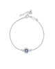 Βραχιόλι ματάκι Excite Fashion Jewellery με λευκά και μπλέ ζιργκόν από επιπλατινωμένο ασήμι 925. B-38-AS-S-62 Κοσμήματα Βραχιόλι ματάκι Excite Fashion Jewellery με λευκά και μπλέ ζιργκόν από επιπλατινωμένο ασήμι 925. B-38-AS-S-62 Κοσμήματα