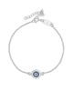 Βραχιόλι ματάκι Excite Fashion Jewellery με λευκά και μπλέ ζιργκόν από επιπλατινωμένο ασήμι 925. B-38-AS-S-62 Κοσμήματα Βραχιόλι ματάκι Excite Fashion Jewellery με λευκά και μπλέ ζιργκόν από επιπλατινωμένο ασήμι 925. B-38-AS-S-62 Κοσμήματα