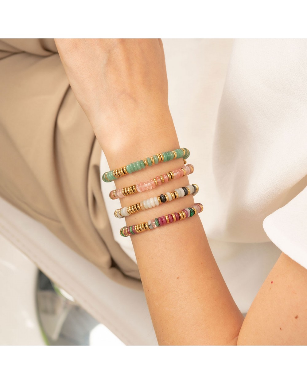Βραχιόλι από ατσάλι με πολύχρωμες πέτρες – Excite Fashion Jewellery B-4037-G Κοσμήματα Βραχιόλι από ατσάλι με πολύχρωμες πέτρες – Excite Fashion Jewellery B-4037-G Κοσμήματα