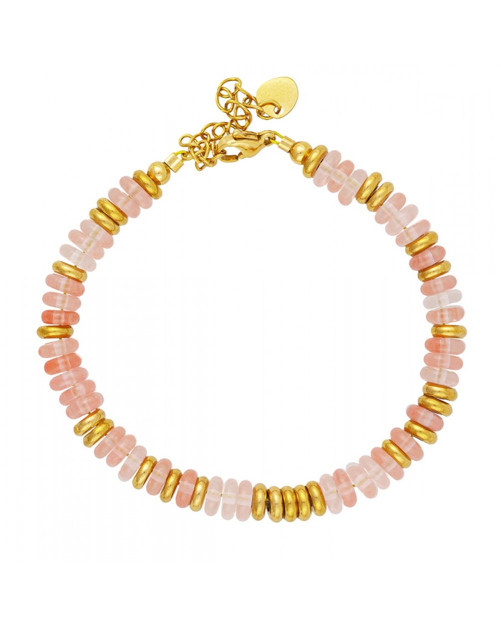 Βραχιόλι  από ατσάλι με ροζ παστέλ πέτρες – Excite Fashion Jewellery B-4039-G Κοσμήματα