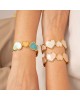 Βραχιόλι χειροπέδα από ατσάλι με ivory καρδιές – Excite Fashion Jewellery B-4621-G Κοσμήματα