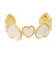 Βραχιόλι χειροπέδα από ατσάλι με ivory καρδιές – Excite Fashion Jewellery B-4621-G Κοσμήματα