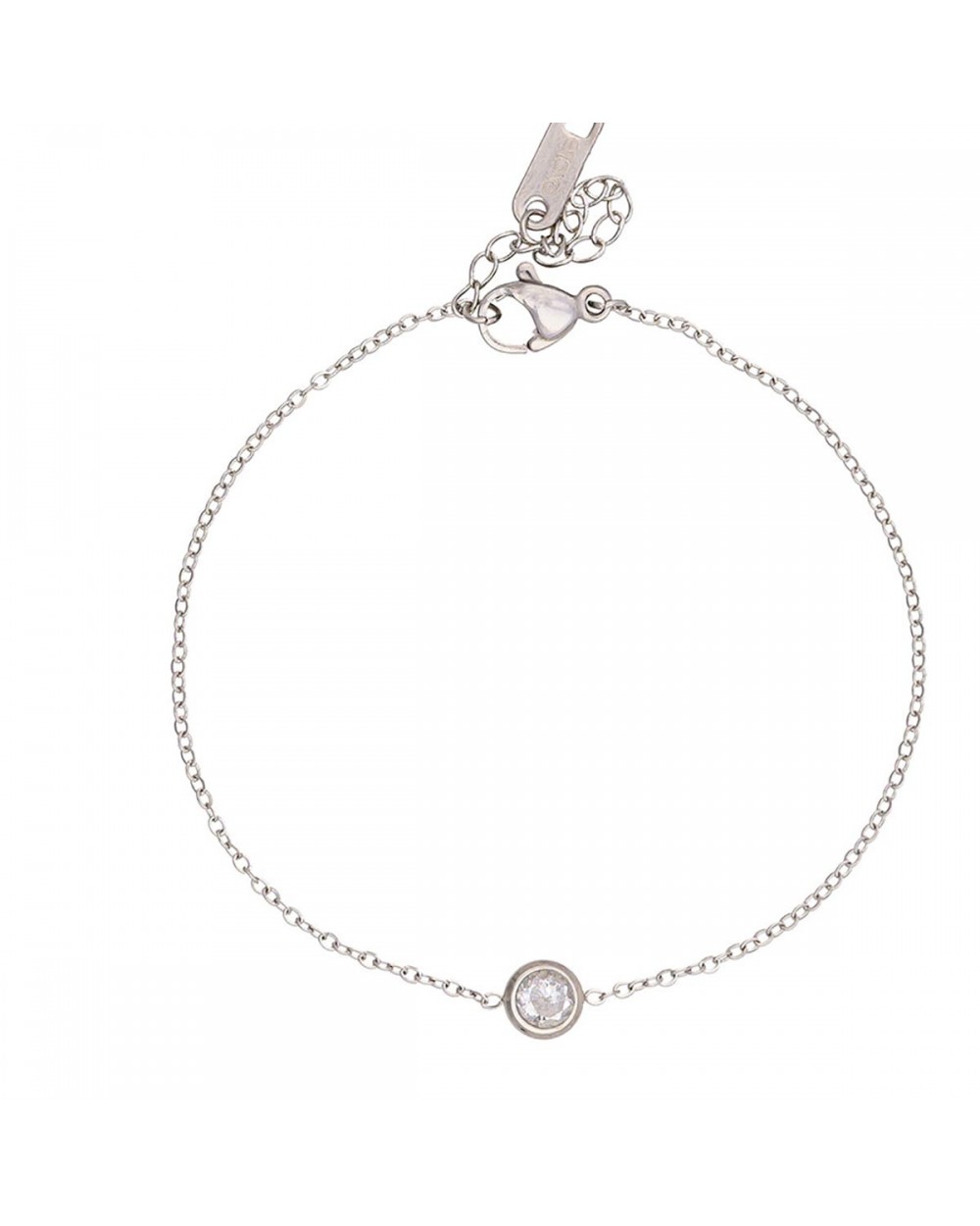 Βραχιόλι Excite fashion Jewellery αλυσίδα με λευκό μονόπετρο ζιργκόν, από ανοξείδωτο ατσάλι (δεν μαυρίζει) B-58-41-S Κοσμήματα Βραχιόλι Excite fashion Jewellery αλυσίδα με λευκό μονόπετρο ζιργκόν, από ανοξείδωτο ατσάλι (δεν μαυρίζει) B-58-41-S Κοσμήματα