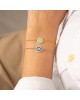 Βραχιόλι ματάκι στόχος της Excite Fashion Jewellery στολισμένο με λευκά και μπλε ζιργκόν από επιχρυσωμένο ασήμι 925. B-61-MPLE-AS-S-59 Κοσμήματα Βραχιόλι ματάκι στόχος της Excite Fashion Jewellery στολισμένο με λευκά και μπλε ζιργκόν από επιχρυσωμένο ασήμι 925. B-61-MPLE-AS-S-59 Κοσμήματα
