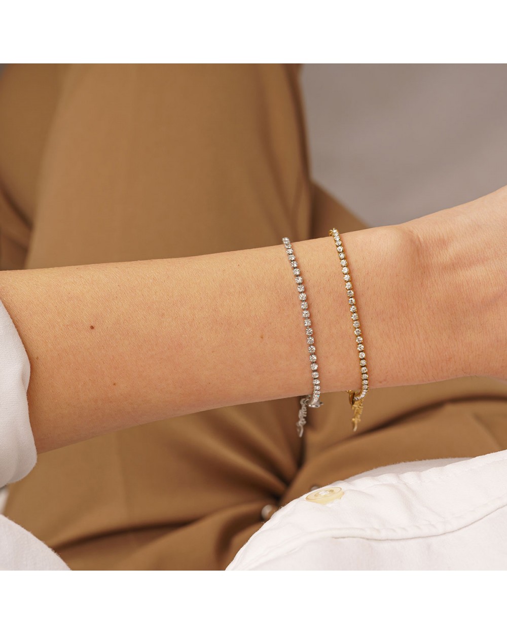 Βραχιόλι Excite fashion Jewellery από ανοξείδωτο ατσάλι με λευκά ζιργκόν και οβάλ κρίκους B-65-43-S Κοσμήματα Βραχιόλι Excite fashion Jewellery από ανοξείδωτο ατσάλι με λευκά ζιργκόν και οβάλ κρίκους B-65-43-S Κοσμήματα