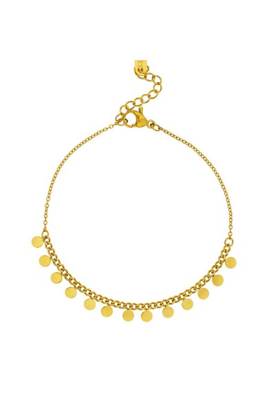 Βραχιόλι αλυσίδα Excite Fashion Jewellery με κρεμαστά φλουράκια από επίχρυσο ανοξείδωτο ατσάλι B-79-35G Βραχιόλι αλυσίδα Excite Fashion Jewellery με κρεμαστά φλουράκια από επίχρυσο ανοξείδωτο ατσάλι B-79-35G