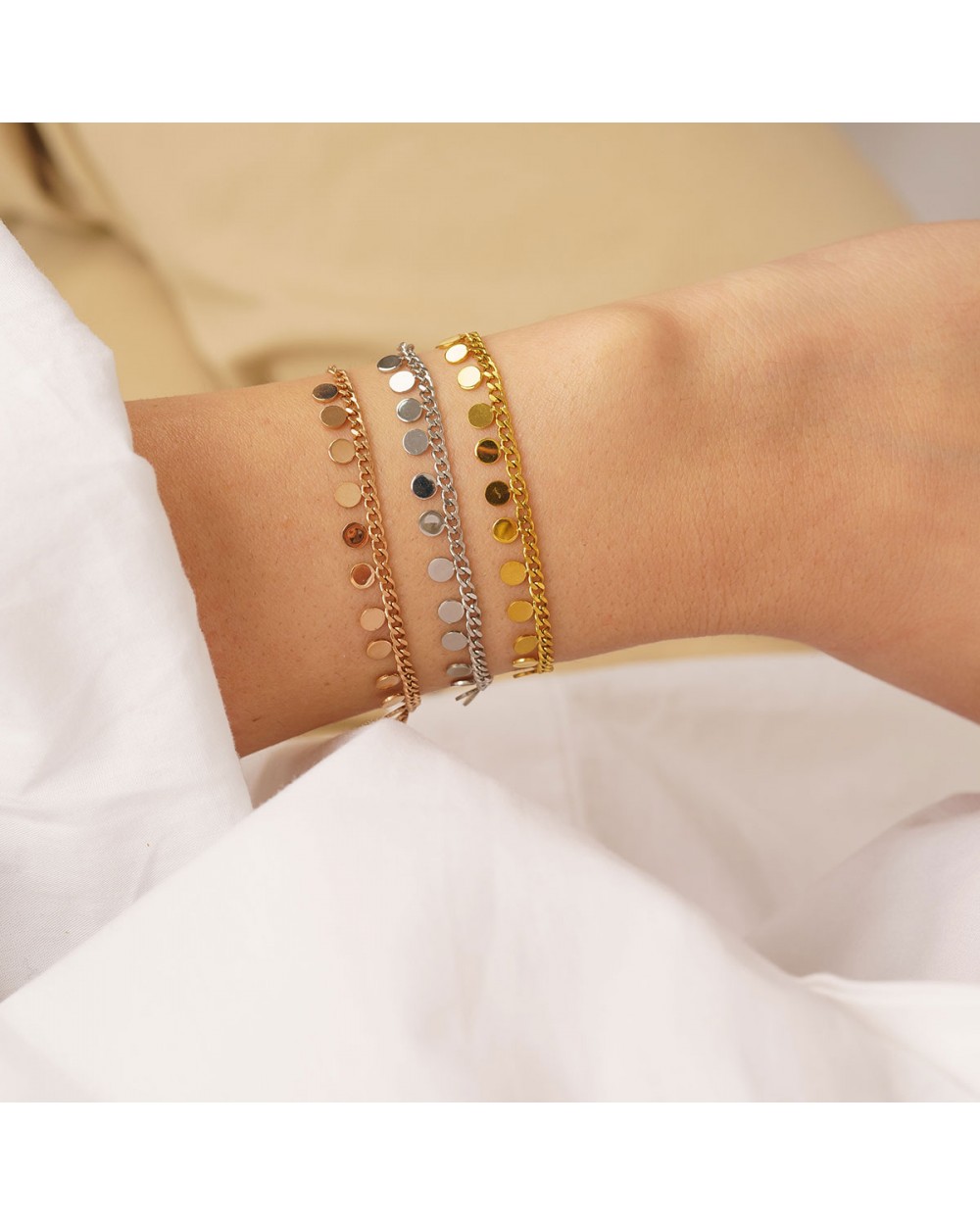 Βραχιόλι Excite fashion Jewellery αλυσίδα με κρεμαστά φλουράκια από ανοξείδωτο ατσάλι Κοσμήματα Βραχιόλι Excite fashion Jewellery αλυσίδα με κρεμαστά φλουράκια από ανοξείδωτο ατσάλι Κοσμήματα