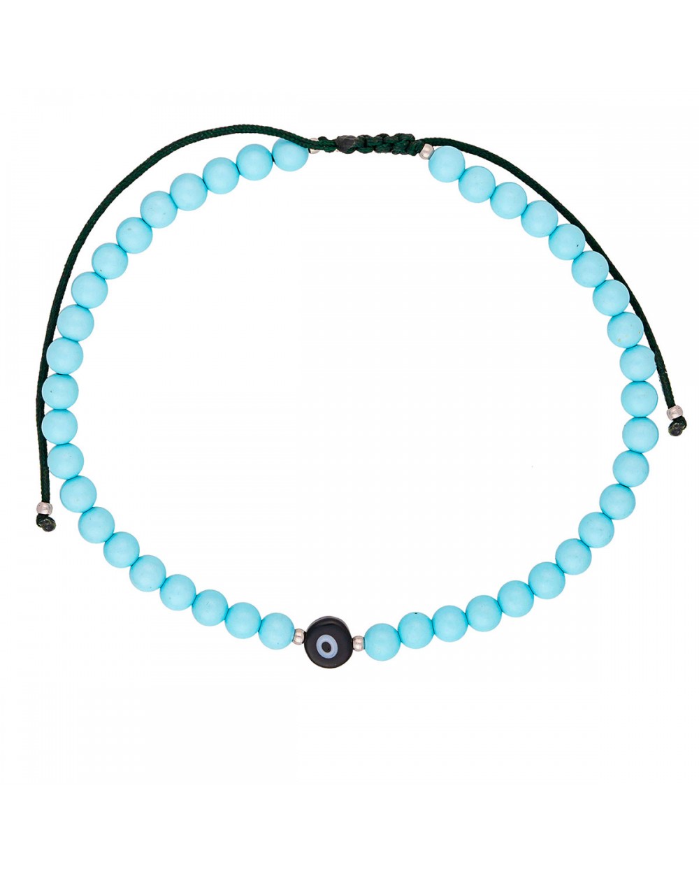 Ανδρικό βραχιόλι μακραμέ της Excite Fashion Jewellery, τιρκουάζ χάντρες και μαύρο ματάκι. BA-15-14 Κοσμήματα Ανδρικό βραχιόλι μακραμέ της Excite Fashion Jewellery, τιρκουάζ χάντρες και μαύρο ματάκι. BA-15-14 Κοσμήματα