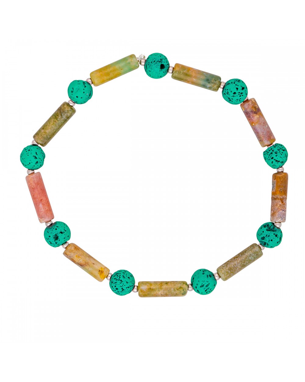 Ανδρικό ελαστικό βραχιόλι της Excite Fashion Jewellery, πέτρα σωλήνα τιρκουάζ χανδρες λάβας. BA-20-08 Κοσμήματα Ανδρικό ελαστικό βραχιόλι της Excite Fashion Jewellery, πέτρα σωλήνα τιρκουάζ χανδρες λάβας. BA-20-08 Κοσμήματα