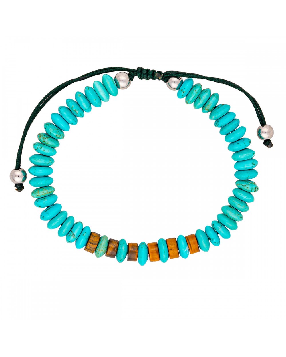 Ανδρικό βραχιόλι μακραμέ της Excite Fashion Jewellery, τιρκουάζ χάντρες και καφέ ροδέλες. BA-22-04 Κοσμήματα Ανδρικό βραχιόλι μακραμέ της Excite Fashion Jewellery, τιρκουάζ χάντρες και καφέ ροδέλες. BA-22-04 Κοσμήματα