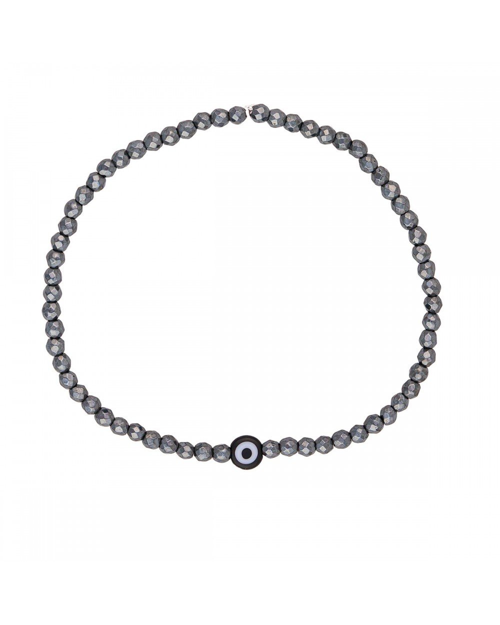 Ανδρικό ελαστικό βραχιόλι της Excite Fashion Jewellery, μαύρο ματάκι, ανθρακί χάνδρες. BA-23-31 Κοσμήματα Ανδρικό ελαστικό βραχιόλι της Excite Fashion Jewellery, μαύρο ματάκι, ανθρακί χάνδρες. BA-23-31 Κοσμήματα