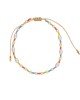 Βραχιόλι ποδιού της Excite Fashion Jewellery με χρωματιστές  χάντρες, περλίτσες και δέσιμο μακραμέ. BP-110466-45 Κοσμήματα
