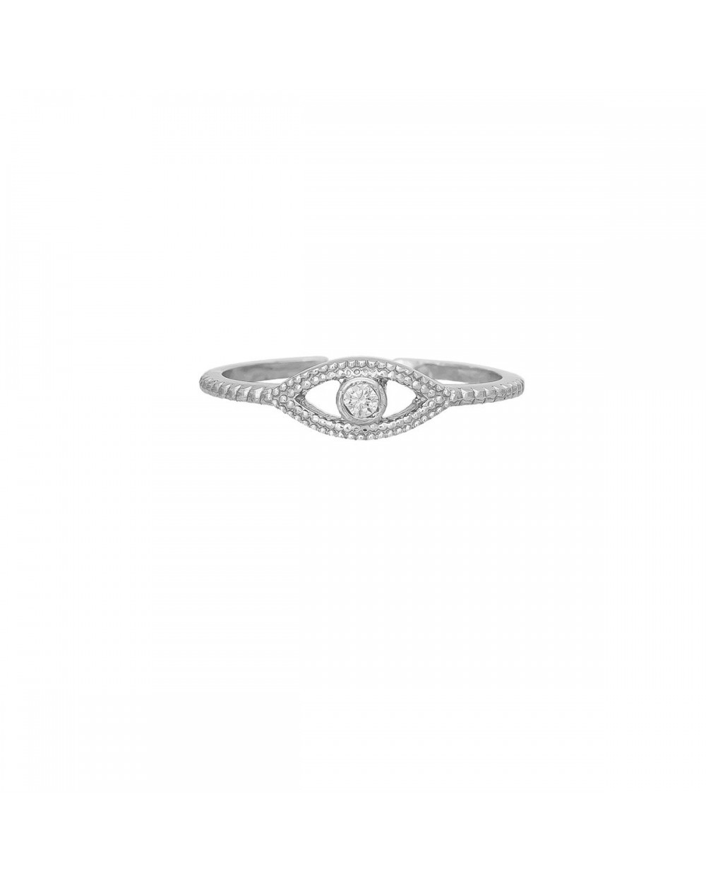 Δαχτυλίδι ματάκι Excite Fashion Jewellery με λευκό ζιργκόν απο επιπλατινωμένο ασημί 925. D-10-AS-S-5 Κοσμήματα Δαχτυλίδι ματάκι Excite Fashion Jewellery με λευκό ζιργκόν απο επιπλατινωμένο ασημί 925. D-10-AS-S-5 Κοσμήματα