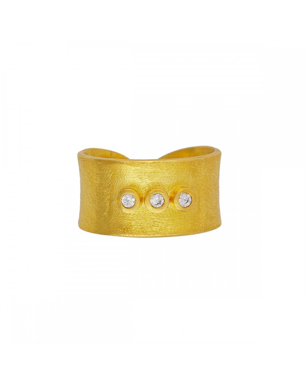 Δαχτυλίδι Excite Fashion Jewellery επιχρυσωμένο ασήμι 925, με λευκά ζιργκόν Κοσμήματα