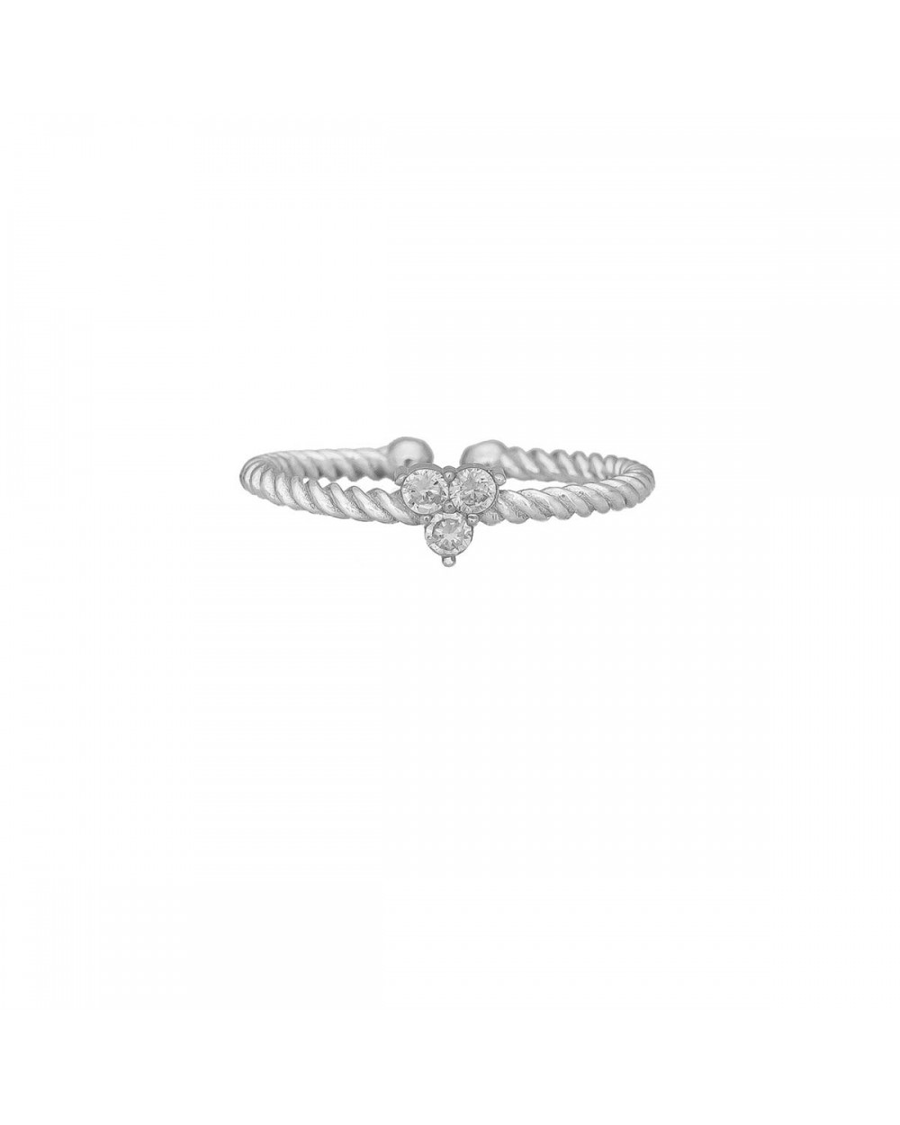 Δαχτυλίδι Excite Fashion Jewellery επιπλατινωμένο ασήμι 925, στριφτό με λευκά ζιργκόν. D-24-AS-S-6 Κοσμήματα Δαχτυλίδι Excite Fashion Jewellery επιπλατινωμένο ασήμι 925, στριφτό με λευκά ζιργκόν. D-24-AS-S-6 Κοσμήματα