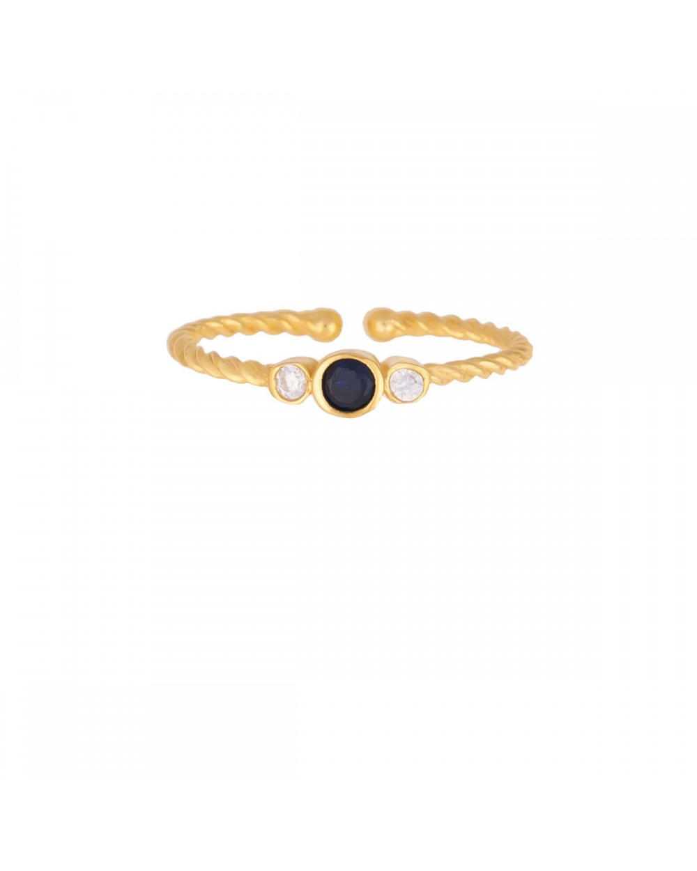 Δαχτυλίδι Excite Fashion Jewellery με μπλέ και λευκά ζιργκόν από επιχρυσωμένο ασήμι 925. D-60-MPLE-G-6 Κοσμήματα Δαχτυλίδι Excite Fashion Jewellery με μπλέ και λευκά ζιργκόν από επιχρυσωμένο ασήμι 925. D-60-MPLE-G-6 Κοσμήματα