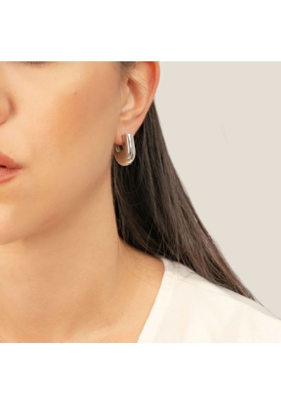 Σκουλαρίκια κρίκοι Excite Fashion Jewellery από ανοξείδωτο ατσάλι. E-4194-S Σκουλαρίκια κρίκοι Excite Fashion Jewellery από ανοξείδωτο ατσάλι. E-4194-S