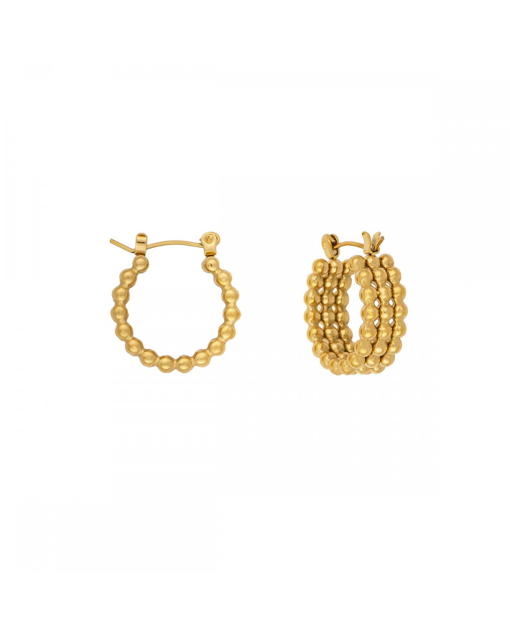 Τριπλοί κρίκοι dots Exctie Fashioin Jewellery από επιχρυσωμένο ανοξείδωτο ατσάλι. E-YH1188A-G-79 Κοσμήματα