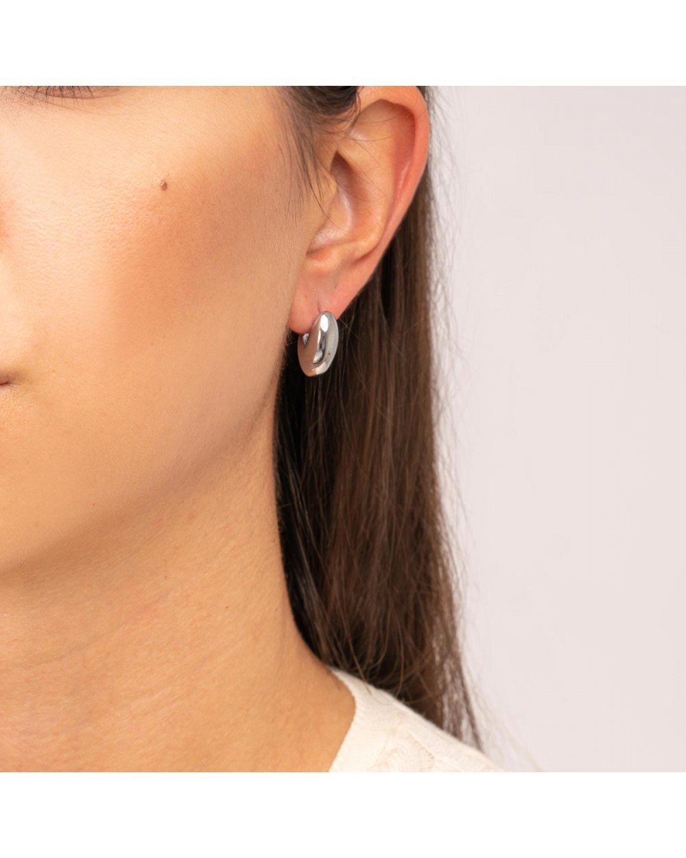 Καρφωτοί πομπέ κρίκοι Excite Fashion Jewellery από επιπλατινωμένο ανοξείδωτο ατσάλι. E-YH1244A-S-75 Κοσμήματα Καρφωτοί πομπέ κρίκοι Excite Fashion Jewellery από επιπλατινωμένο ανοξείδωτο ατσάλι. E-YH1244A-S-75 Κοσμήματα
