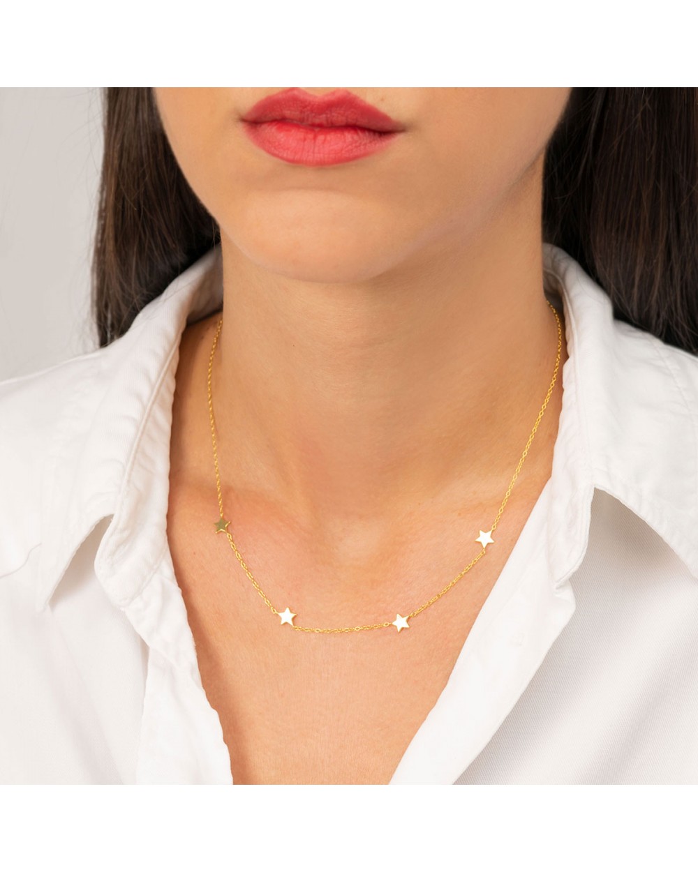 Κολιέ αστεράκια από την Excite Fashion Jewellery, κίτρινο επιχρυσωμένο ασήμι 925. K-1-G-11 Κοσμήματα Κολιέ αστεράκια από την Excite Fashion Jewellery, κίτρινο επιχρυσωμένο ασήμι 925. K-1-G-11 Κοσμήματα