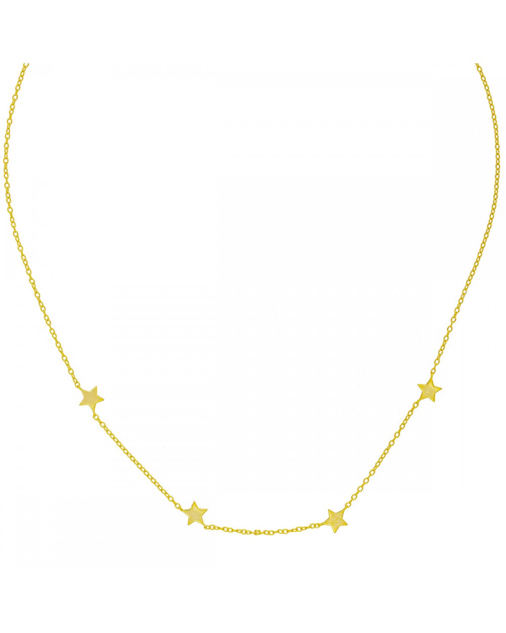 Κολιέ αστεράκια από την Excite Fashion Jewellery, κίτρινο επιχρυσωμένο ασήμι 925. K-1-G-11 Κοσμήματα Κολιέ αστεράκια από την Excite Fashion Jewellery, κίτρινο επιχρυσωμένο ασήμι 925. K-1-G-11 Κοσμήματα