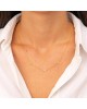 Κολιέ  Excite fashion Jewellery, με σειρά από τρία λευκά ζιργκόν  από επιχρυσωμένο ασήμι 925. K-10-G-95 Κοσμήματα