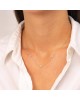 Κολιέ Excite fashion Jewellery, με σειρά από τρία λευκά ζιργκόν από επιπλατινωμένο ασήμι 925. K-10-S-95 Κοσμήματα Κολιέ Excite fashion Jewellery, με σειρά από τρία λευκά ζιργκόν από επιπλατινωμένο ασήμι 925. K-10-S-95 Κοσμήματα