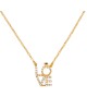 Κολιέ love-μονόπετρο από την Excite Fashion Jewellery με λευκά και μαύρο ζιργκόν από επιχρυσωμένο ασήμι 925. K-113-AS-G-105 Κοσμήματα Κολιέ love-μονόπετρο από την Excite Fashion Jewellery με λευκά και μαύρο ζιργκόν από επιχρυσωμένο ασήμι 925. K-113-AS-G-105 Κοσμήματα