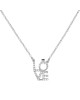 Κολιέ love-μονόπετρο από την Excite Fashion Jewellery με λευκά και μαύρο ζιργκόν από επιπλατινωμένο ασήμι 925. K-113-AS-S-105 Κοσμήματα Κολιέ love-μονόπετρο από την Excite Fashion Jewellery με λευκά και μαύρο ζιργκόν από επιπλατινωμένο ασήμι 925. K-113-AS-S-105 Κοσμήματα