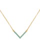 Κολιέ V  από την  Excite Fashion Jewellery με τυρκουάζ  ζιργκόν από επιχρυσωμένο ασήμι 925. K-118-TYRK-G-85 Κοσμήματα