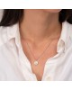 Κολιέ excite fashion jewellery με κρεμαστό ανάγλυφο μοτιφ στολισμένο με λευκό κρυσταλάκι από επιπλατινωμένο ασήμι 925 K-125-AS-S-89 Κοσμήματα