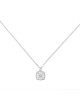 Κολιέ excite fashion jewellery με κρεμαστό ανάγλυφο μοτιφ στολισμένο με λευκό κρυσταλάκι από επιπλατινωμένο ασήμι 925 K-125-AS-S-89 Κοσμήματα