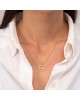 Κολιέ MOM - MAMA σε σχέδιο καρδιά excite fashion jewellery απο επιχρυσωμένο ασήμι 925 και λευκά ζιργκον K-127-AS-G-105 Κοσμήματα