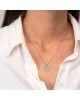 Κολιέ MOM - MAMA σε σχέδιο καρδιά excite fashion jewellery απο επιπλατινωμένο ασήμι 925 και λευκά ζιργκον K-127-AS-S-105 Κοσμήματα