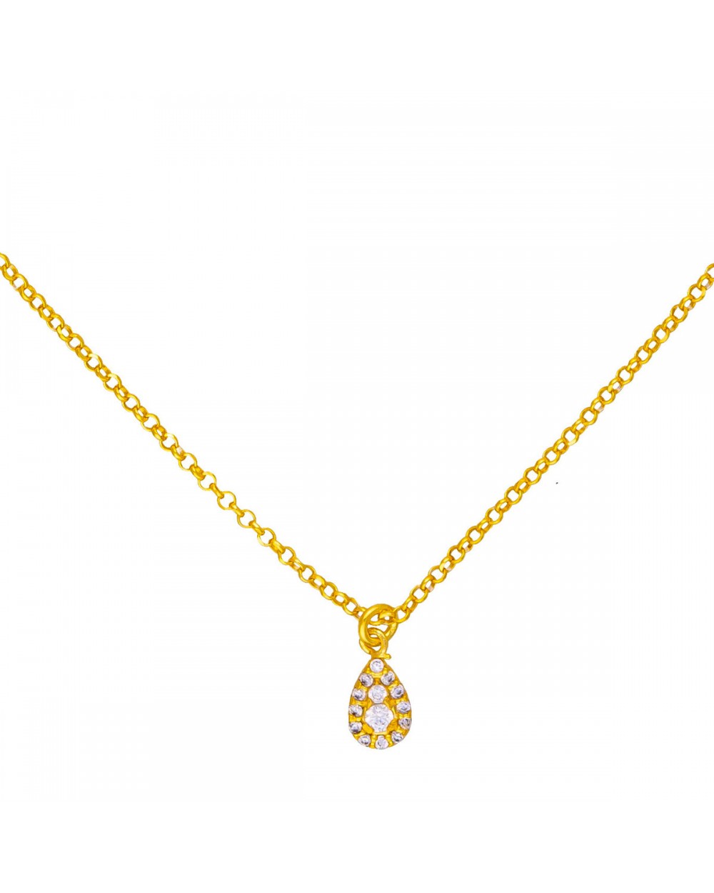 Κολιέ της Excite Fashion Jewellery, σταγόνα με λευκά ζιργκόν, επιχρυσωμένο ασήμι 925. K-135-AS-G-65 Κοσμήματα Κολιέ της Excite Fashion Jewellery, σταγόνα με λευκά ζιργκόν, επιχρυσωμένο ασήμι 925. K-135-AS-G-65 Κοσμήματα