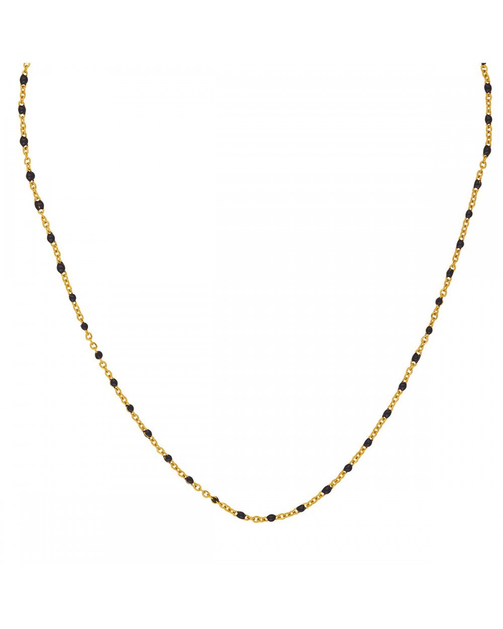 Κολιέ Excite Fashion Jewellery μαύρο ροζάριο με ατσάλινη επιχρυσωμένη αλυσίδα. K-1620-01-06-55 Κοσμήματα Κολιέ Excite Fashion Jewellery μαύρο ροζάριο με ατσάλινη επιχρυσωμένη αλυσίδα. K-1620-01-06-55 Κοσμήματα