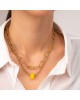 Διπλό κολιέ Excite Fashion Jewellery με κίτρινη χάντρα και διαμανταρισμένη αλυσίδα με οβάλ κρίκους από επιχρυσωμένο ανοξείδωτο ατσάλι. K-1719-01-16-79 Κοσμήματα Διπλό κολιέ Excite Fashion Jewellery με κίτρινη χάντρα και διαμανταρισμένη αλυσίδα με οβάλ κρίκους από επιχρυσωμένο ανοξείδωτο ατσάλι. K-1719-01-16-79 Κοσμήματα