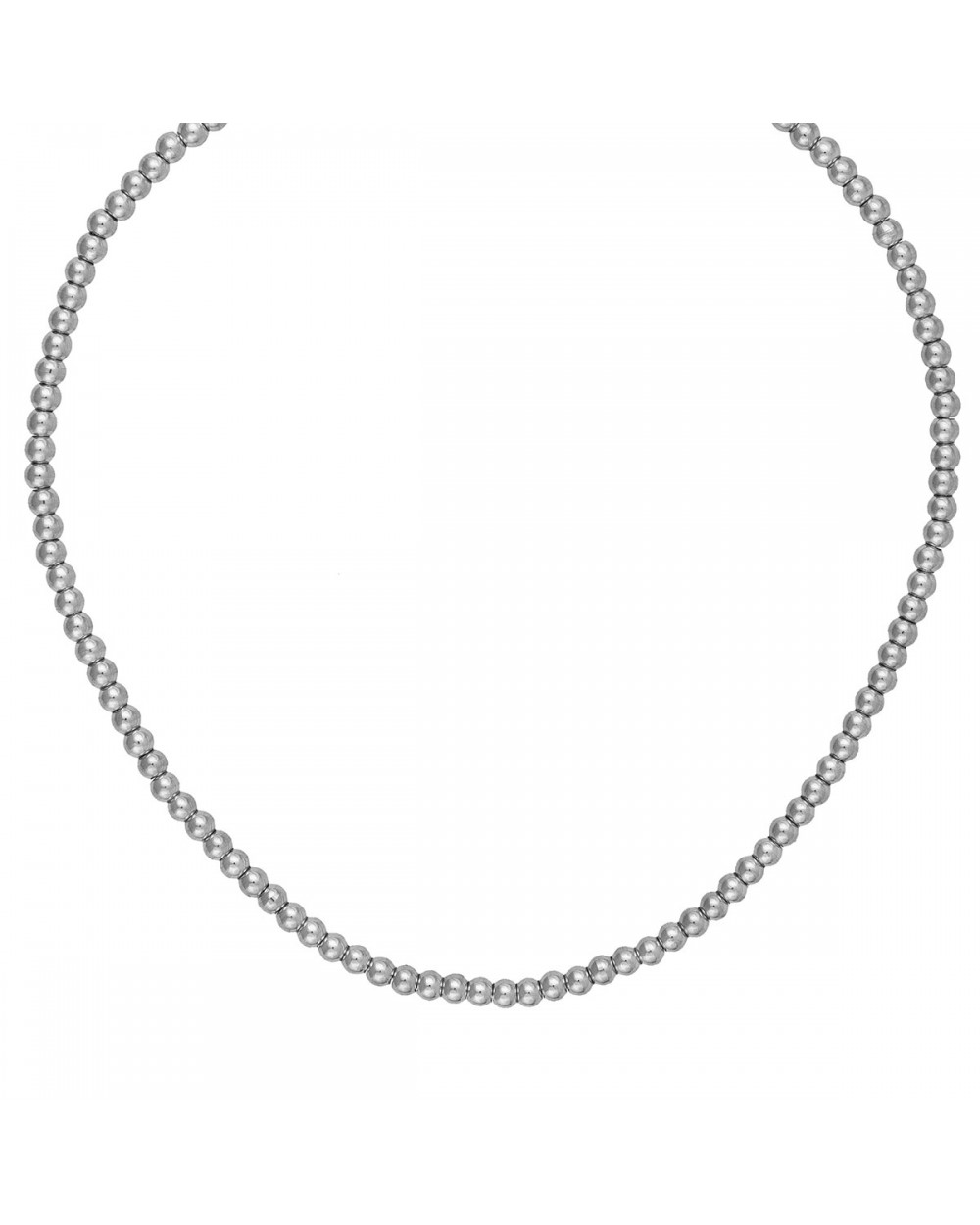 Kολιέ από ατσάλι με ασημί μπίλιες της Excite Fashion Jewellery. K-1841-03 Κοσμήματα