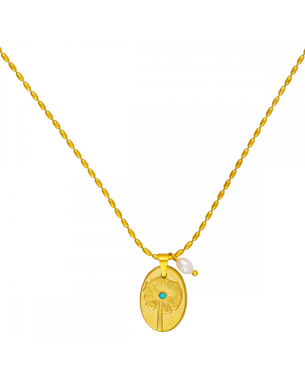 Χρυσό Ατσάλινο Κολιέ με Λουλούδι & Πέρλα – Excite Fashion Jewellery K-1848-1 Κοσμήματα Χρυσό Ατσάλινο Κολιέ με Λουλούδι & Πέρλα – Excite Fashion Jewellery K-1848-1 Κοσμήματα