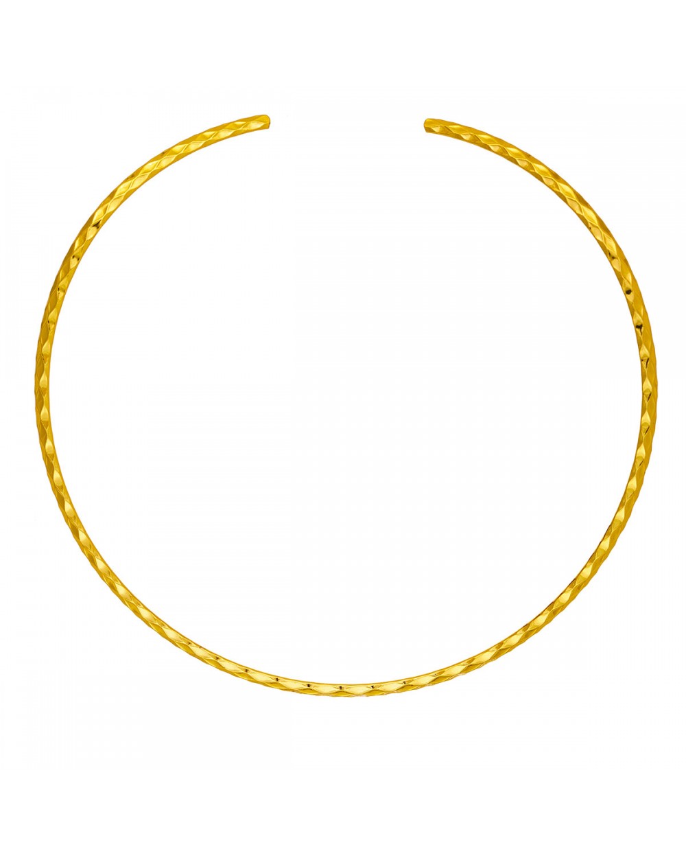 Aτσάλινο Χρυσό Choker με Ανάγλυφο Σχέδιο της Excite Fashion Jewellery. K-1871-01 Κοσμήματα